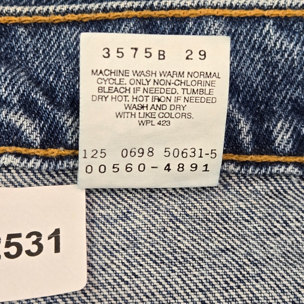 VINTAGE Levi's 560 Men Jeans 34x32 Blue 90s Denim Loose Fit Taper Deadstock NWT - Picture 11 of 12